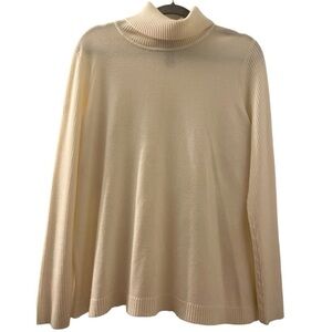 Josephine Chaus sweater, winter white, turtleneck, size XL , capsule wardrobre